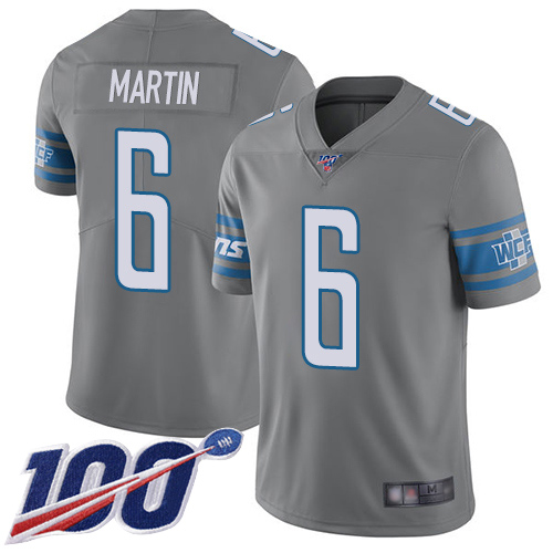 Detroit Lions Limited Steel Men Sam Martin Jersey NFL Football #6 100th Season Rush Vapor Untouchable